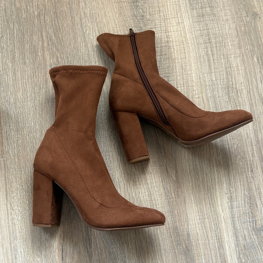Forever 21 Chestnut Heeled Boots